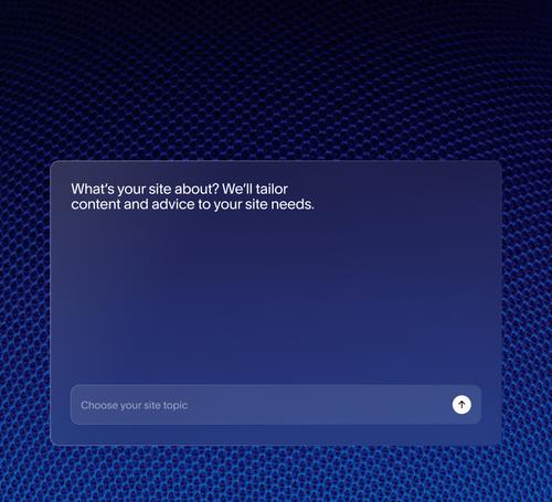Screens showcasing Blueprint AI generating personalized website designs and curated content tailored to user goals.