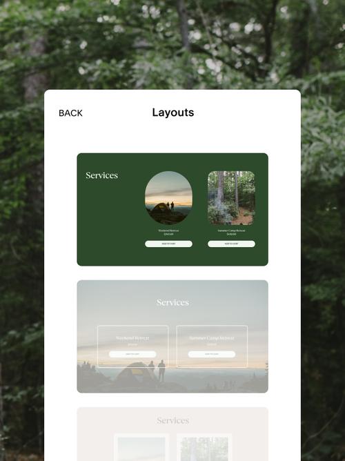 Preview of selling events and experiences online, including event listings, booking options, and checkout on desktop and mobile.