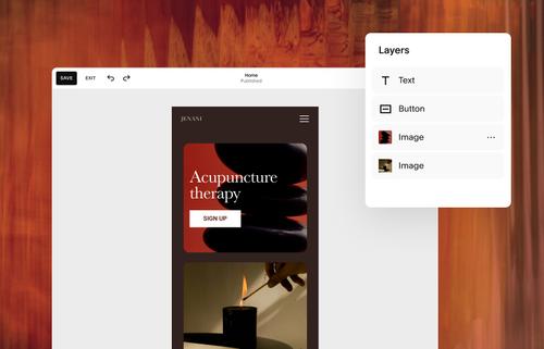 Views showing responsive editing tools that adjust website layouts and design elements across different screen sizes.